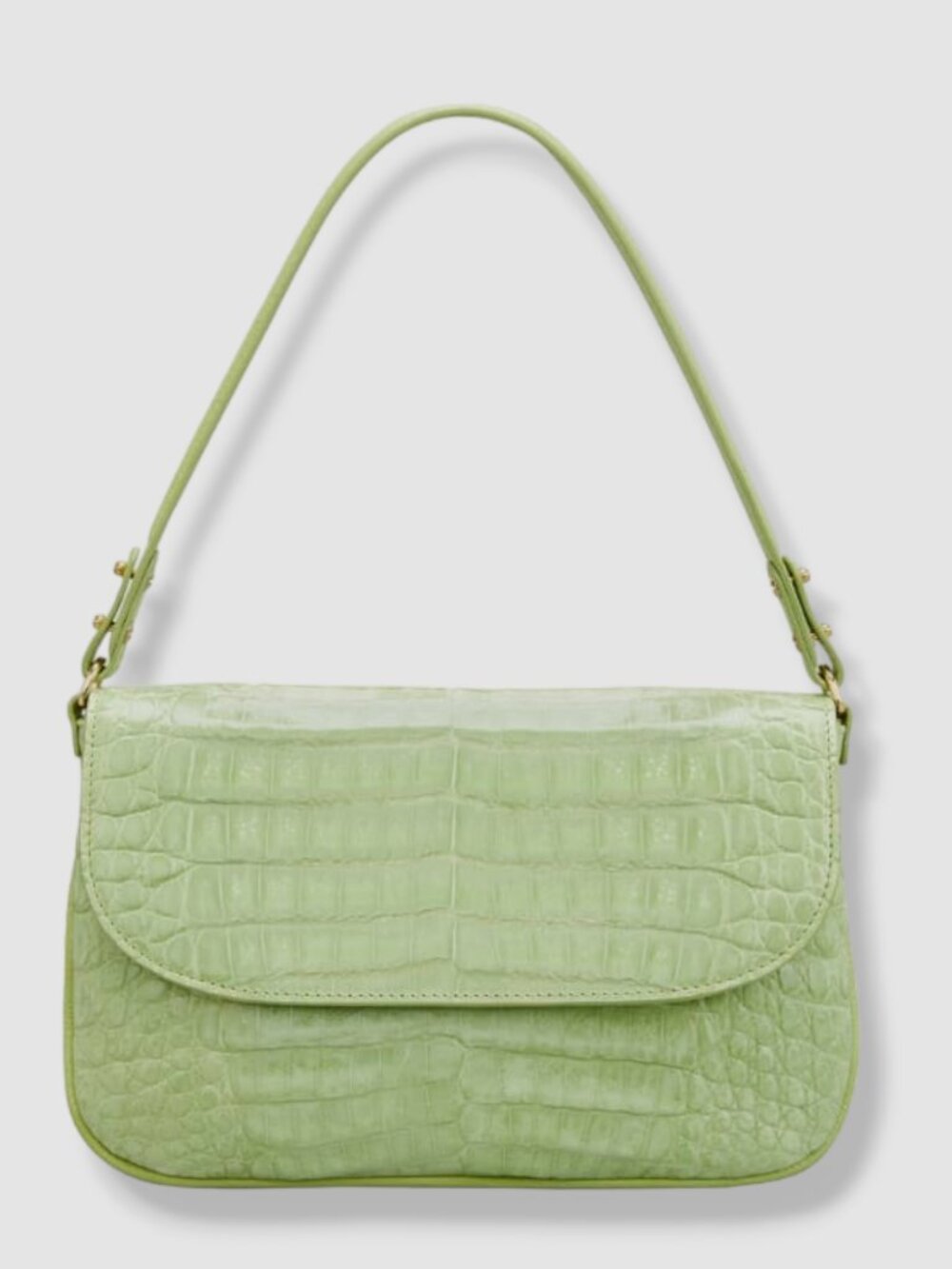 Maria Oliver Women's Green Luisa Crocodile Shoulder Bag